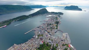 Alesund Şehri Norveç Hava Görüntüleri
