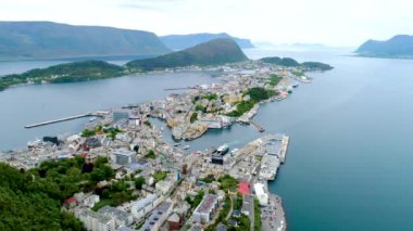 Alesund Şehri Norveç Hava Görüntüleri