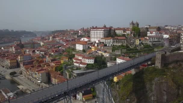 Stad Porto Uitzicht Vanuit Lucht — Stockvideo