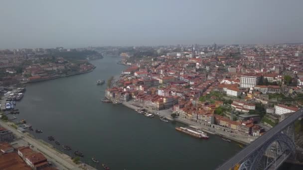 Letecký Pohled Město Porto — Stock video