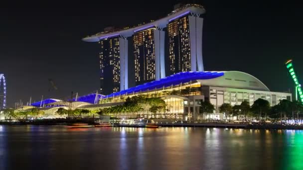 Cityscape Singapore Marina Bay Sands Time Lapse — Stock Video