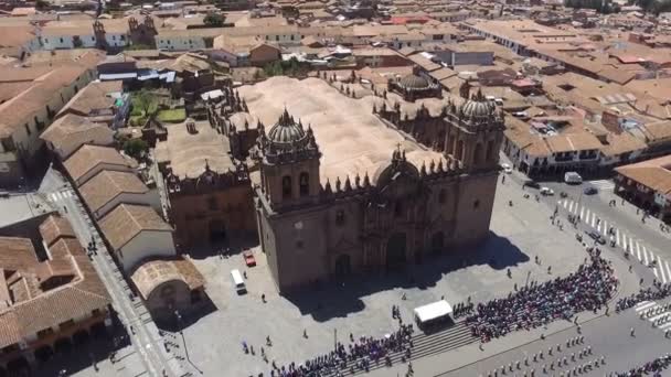 Blick Auf Die Kathedrale Von Cusco — Stockvideo