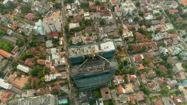 Video Construcción Rascacielos Flyover — Vídeo de stock