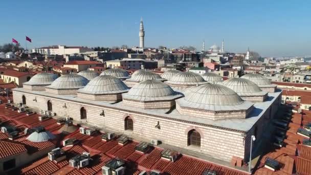 Grand Bazaar Tak Istanbul Flygfoto — Stockvideo