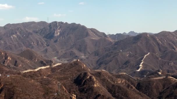 Gran Muralla China Badaling Zoom Fuera — Vídeo de stock