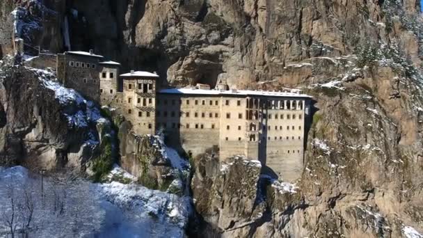 Edificio Storico Sulla Parete Rocciosa — Video Stock