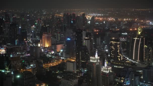 Iluminación Los Centros Negocios Edificios Corporativos Ciudad Nocturna — Vídeo de stock