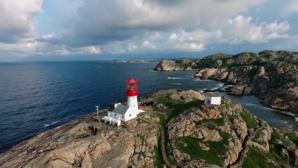 Lindesnes Fyr Lighthouse Norway — Stock Video