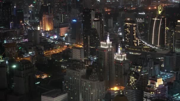 Нічне Місто Діловому Районі Skyscrapers Financial Centers — стокове відео