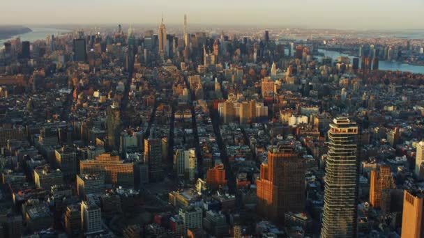 Manhattan Şehir Merkezi Panoramik Manzara New York — Stok video