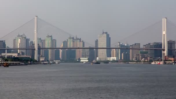 Nanpu Bridge Shanghai Kina Pan — Stockvideo