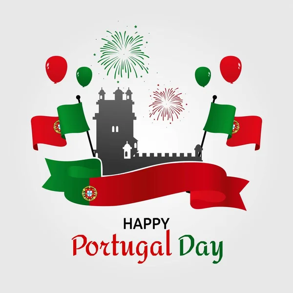 Feliz Día Portugal Vector Ilustración — Archivo Imágenes Vectoriales