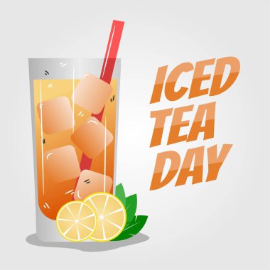 Ulusal Buzlu Çay Günü Vektör İllüstrasyonu