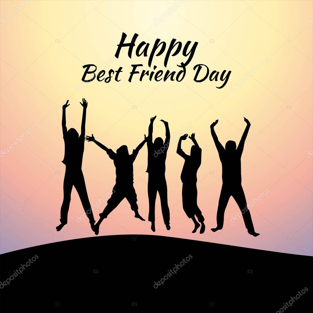 Happy Best Friend Day Vector Illustration