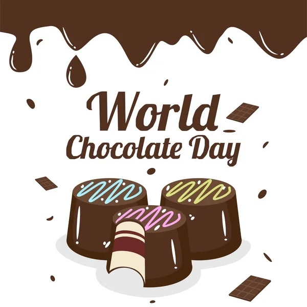 世界チョコレートデーベクトルイラスト — ストックベクタ