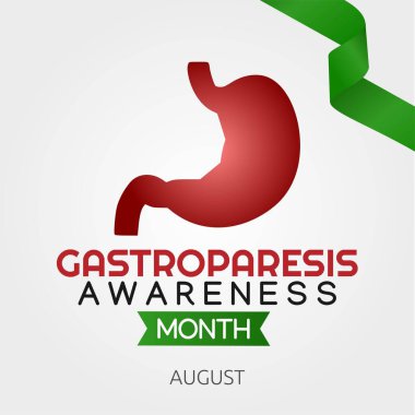 Gastroparesis Farkındalık Ay Vektör İllüstrasyonu