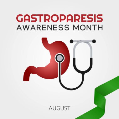 Gastroparesis Farkındalık Ay Vektör İllüstrasyonu