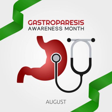 Gastroparesis Farkındalık Ay Vektör İllüstrasyonu