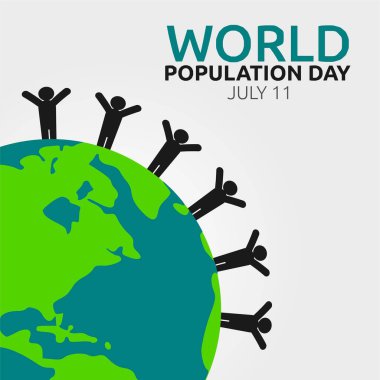Dünya Nüfus Günü Vektör İllüstrasyonu