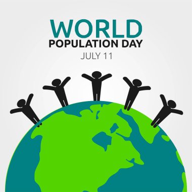 Dünya Nüfus Günü Vektör İllüstrasyonu