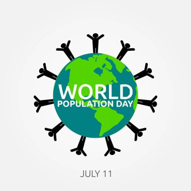 Dünya Nüfus Günü Vektör İllüstrasyonu