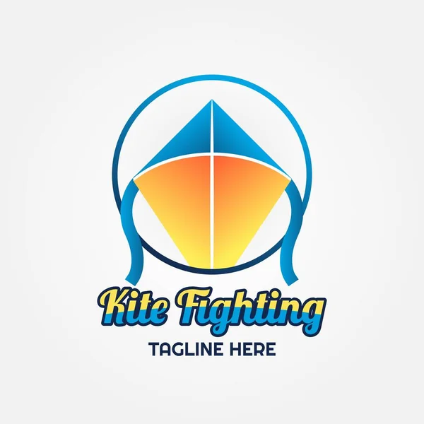 Kite Fighter Logo Plantilla Diseño — Archivo Imágenes Vectoriales