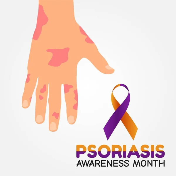 Psoriasis Mes Conciencia Vector Ilustración — Vector de stock