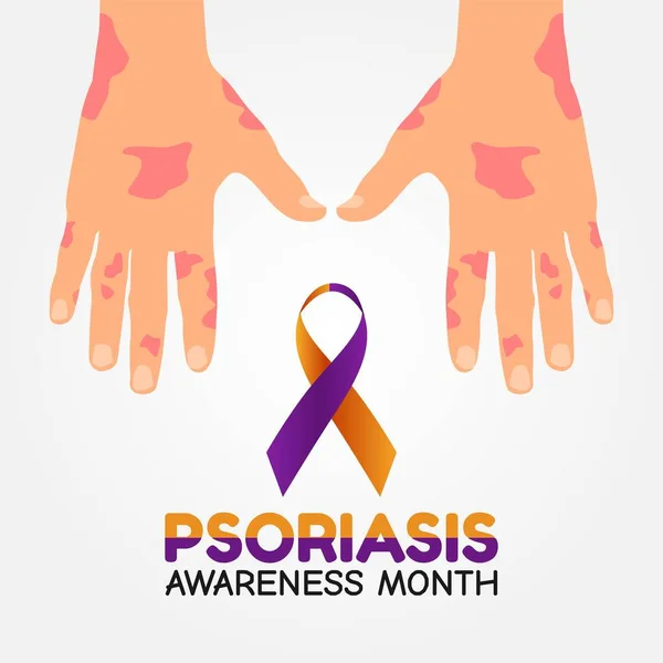 Psoriasis Awareness Monat Vektor Illustration — Stockvektor