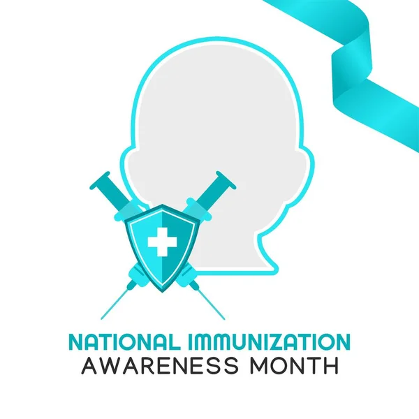 Mes Nacional Concientización Inmunización Vector Illustration — Vector de stock
