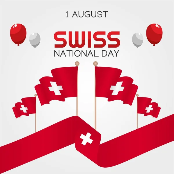 Swiss National Day Vector Illustration — Stock Vector