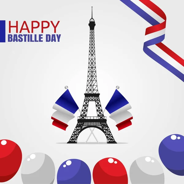 Happy Bastille Day Vector Illustration — Stock Vector
