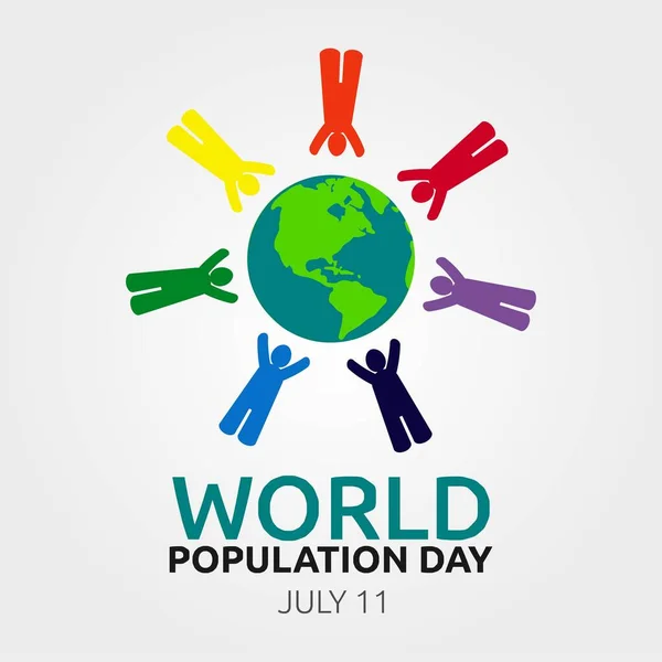 Día Mundial Población Vector Ilustración — Archivo Imágenes Vectoriales