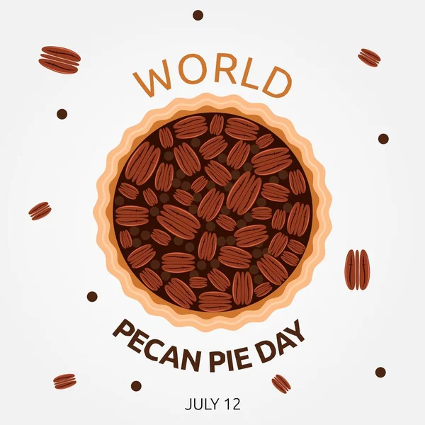 World Pecan Pie Day Vector Illustratie — Stockvector