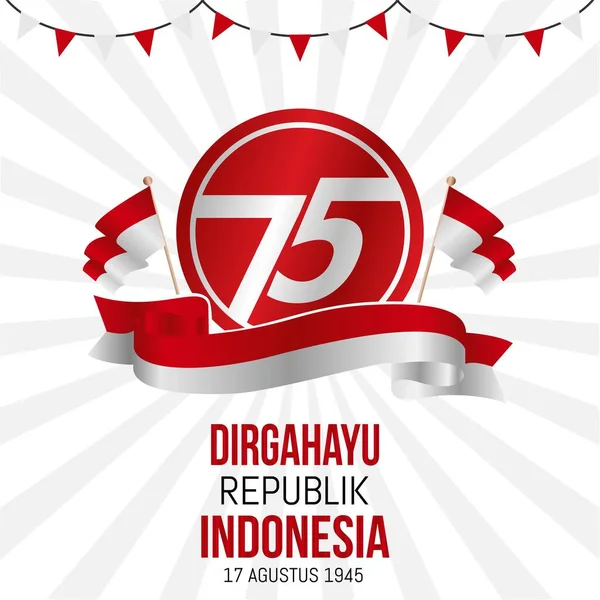 Dirgahayu Republik Indonesia Hari Vector Illustration Terjemahan Hari Kemerdekaan Republik - Stok Vektor