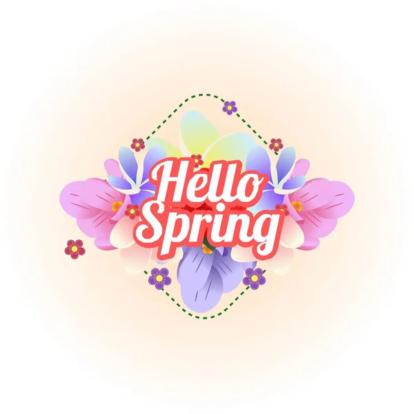 Vector Hello Spring Plantilla Diseño Fondo — Vector de stock