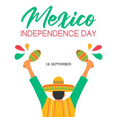 Meksika Bağımsızlık Günü Vektör İllüstrasyonu
