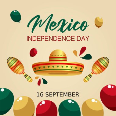Meksika Bağımsızlık Günü Vektör İllüstrasyonu