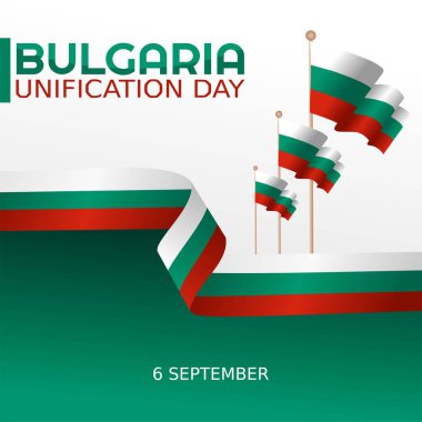 Bulgaristan 'ın Birleşme Günü Vektör İllüstrasyonu
