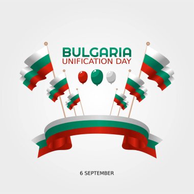 Bulgaristan 'ın Birleşme Günü Vektör İllüstrasyonu