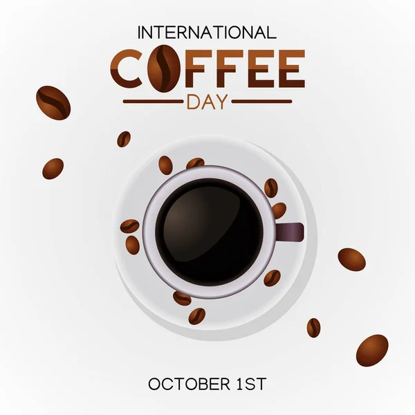 Internationaler Kaffeetag Vektor Illustration — Stockvektor