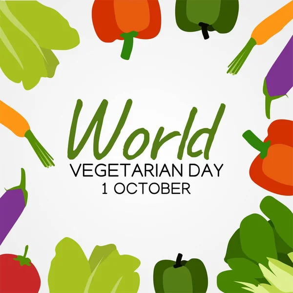 World Vegetarian Day Vector Illustration — 스톡 벡터