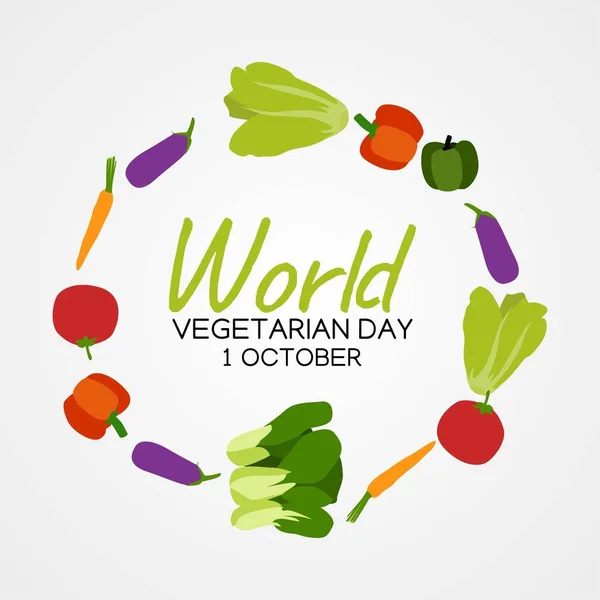 World Vegetarian Day Vector Illustration — 스톡 벡터