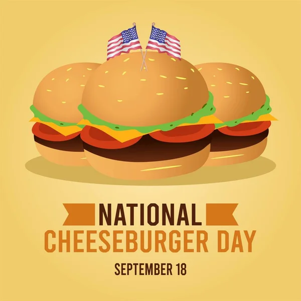 Векторная Иллюстрация Национального Дня Чизбургеров — стоковый вектор