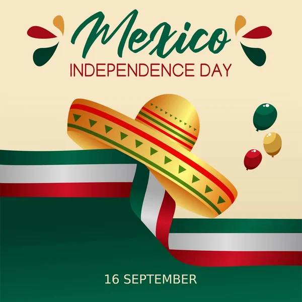 Día Independencia México Ilustración Vectorial — Vector de stock