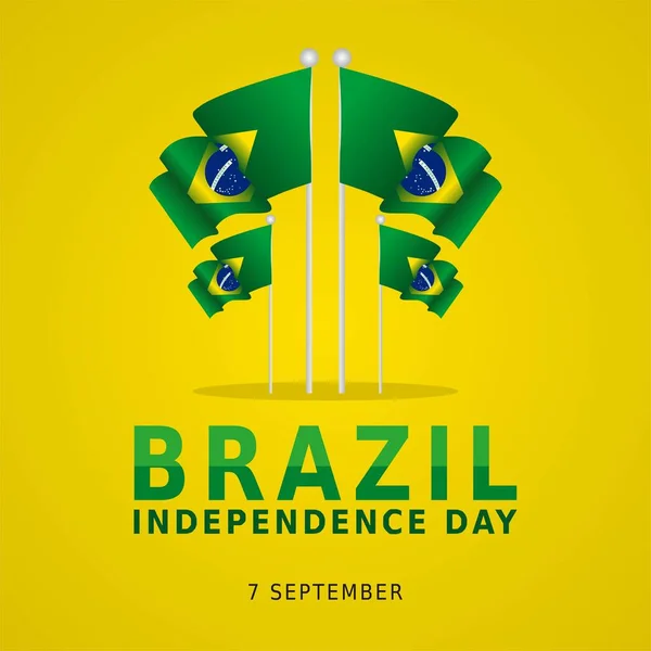 Brasil Día Independencia Vector Ilustración — Vector de stock