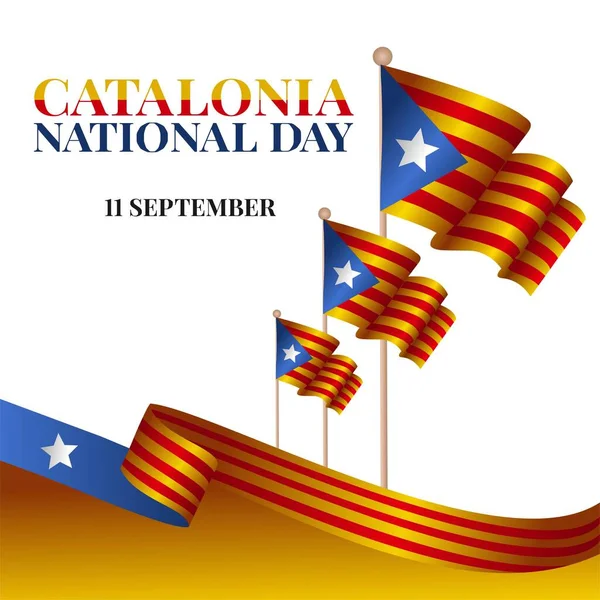 Ilustración Vectorial Día Nacional Cataluña — Archivo Imágenes Vectoriales