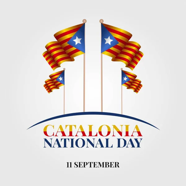 Ilustración Vectorial Día Nacional Cataluña — Vector de stock