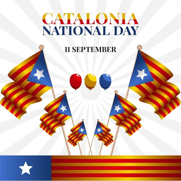 Ilustración Vectorial Día Nacional Cataluña — Vector de stock