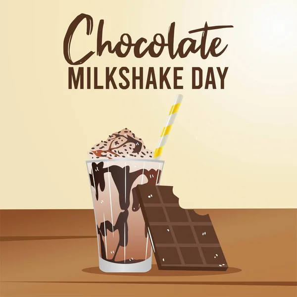 Czekolada Milkshake Day Wektor Ilustracji — Wektor stockowy