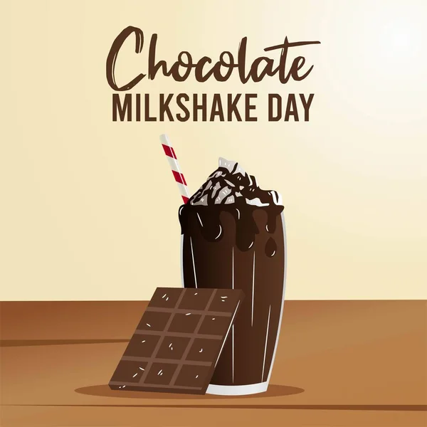 Czekolada Milkshake Day Wektor Ilustracji — Wektor stockowy